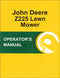 JD Z225 Lawn Mower - Operator's Manual