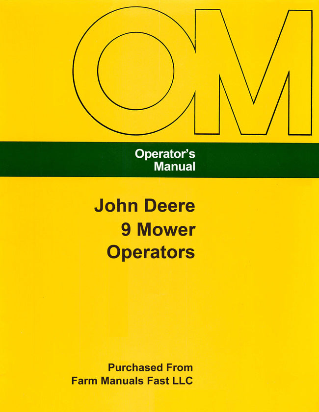 John Deere 9 Mower Operators Manual Cover