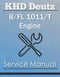 Deutz B/FL 1011/T Engine - Service Manual