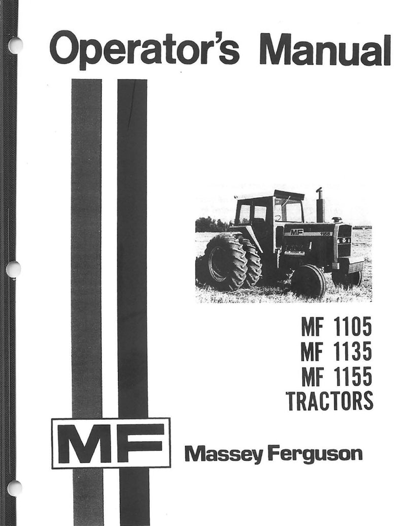 Massey Ferguson 1105, 1135, and 1155 Tractor Manual
