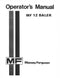 Massey Ferguson 12 Baler - Operator's Manual