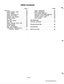 Table of contents page from a technical manual on a white background