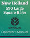 New Holland 590 Large Square Baler - Operator's Manual