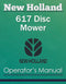 New Holland 617 Disc Mower - Operator's Manual