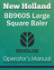 New Holland BB960S Large Square Baler - Operator's Manual