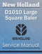 New Holland D1010 Large Square Baler - Service Manual