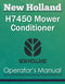 New Holland H7450 Mower Conditioner - Operator's Manual