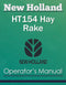 New Holland HT154 Hay Rake - Operator's Manual