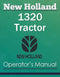 New Holland 1320 Tractor - Operator's Manual