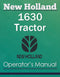New Holland 1630 Tractor - Operator's Manual