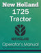 New Holland 1725 Tractor - Operator's Manual