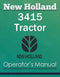 New Holland 3415 Tractor - Operator's Manual