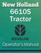 New Holland 6610S Tractor - Operator's Manual