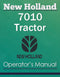 New Holland 7010 Tractor - Operator's Manual