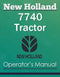 New Holland 7740 Tractor - Operator's Manual