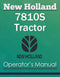 New Holland 7810S Tractor - Operator's Manual