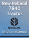 New Holland 7840 Tractor - Service Manual