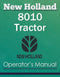 New Holland 8010 Tractor - Operator's Manual
