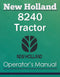 New Holland 8240 Tractor - Operator's Manual