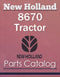 New Holland 8670 Tractor - Parts Catalog