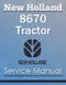 New Holland 8670 Tractor - Service Manual