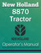 New Holland 8870 Tractor - Operator's Manual