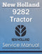 New Holland 9282 Tractor - Service Manual