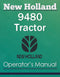 New Holland 9480 Tractor - Operator's Manual