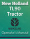 New Holland TL90 Tractor - Operator's Manual