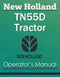New Holland TN55D Tractor - Operator's Manual