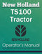 New Holland TS100 Tractor - Operator's Manual