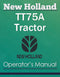 New Holland TT75A Tractor - Operator's Manual