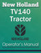 New Holland TV140 Tractor - Operator's Manual