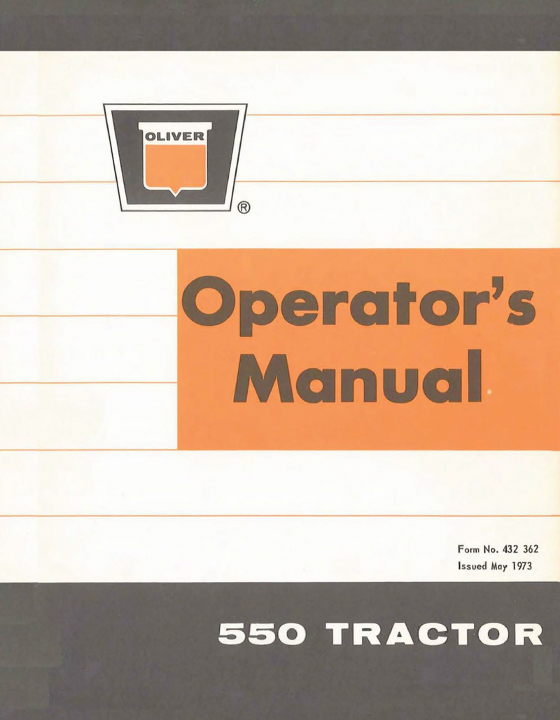 Oliver 550 Gas and Diesel Tractor Manual