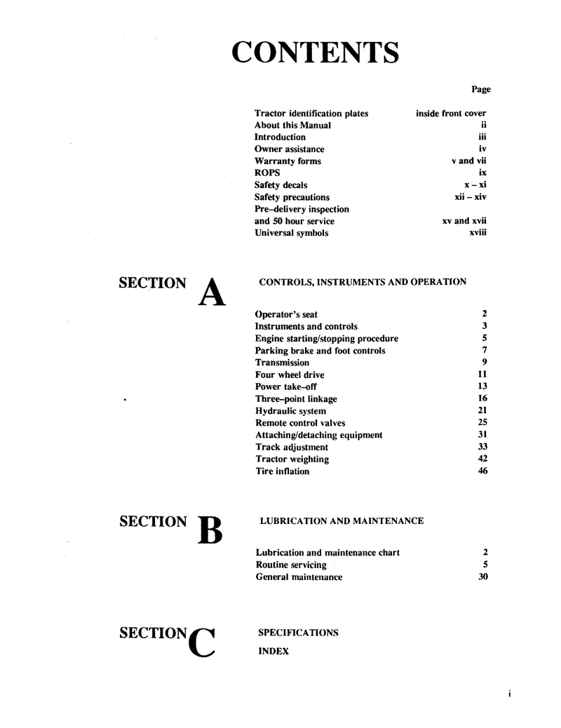Ford 3230, 3430, 3930, 4630, and 5030 Tractor - Operator's Manual