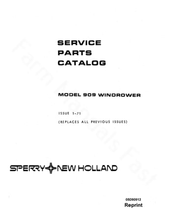 New Holland 909 Windrower - Parts Catalog