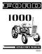 Ford 1000 Tractor Manual