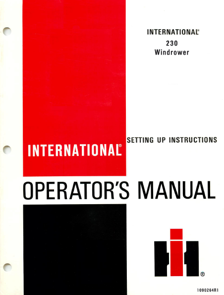 International 230 Windrower Manual