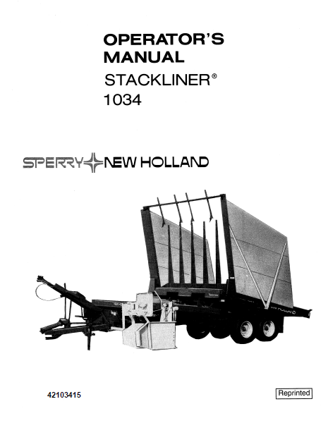 New Holland 1034 Stackliner Manual