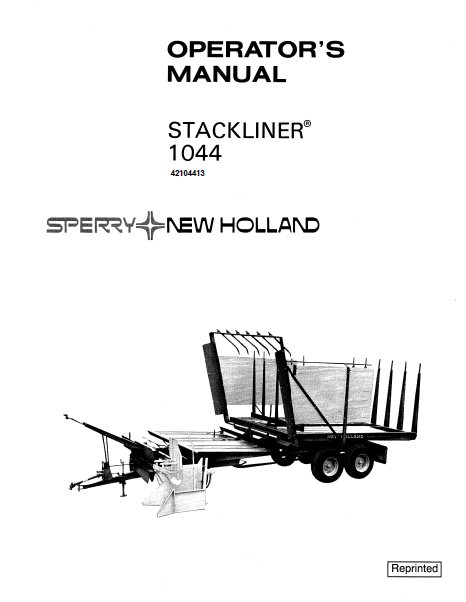 New Holland 1044 Stackliner Manual