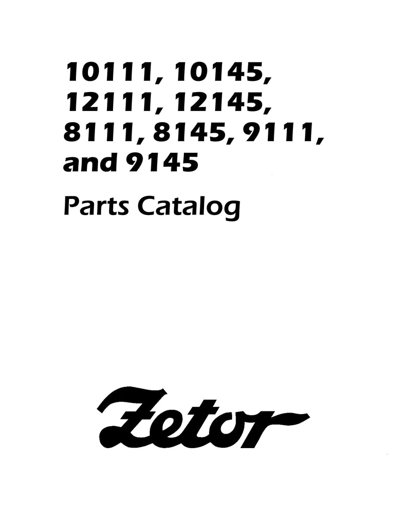 Zetor 10111, 10145, 12111, 12145, 8111, 8145, 9111, and 9145 Tractor - Parts Catalog