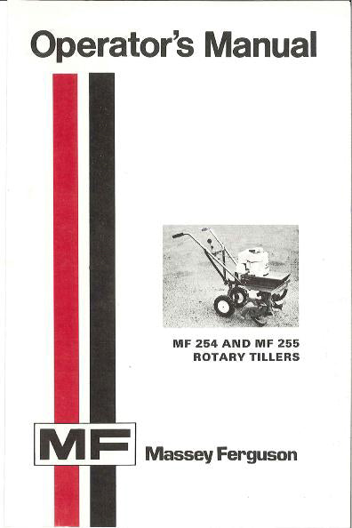 Massey Ferguson 254 and 255 Rotary Tiller Manual