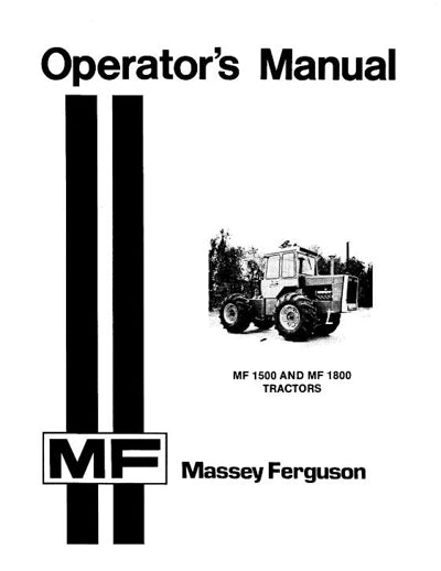 Massey Ferguson 1500 and 1800 Tractors Manual