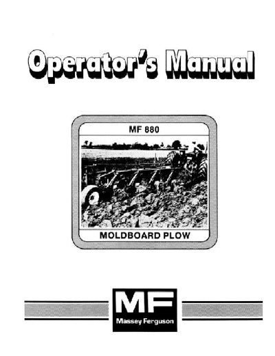 Massey Ferguson 880 Moldboard Plow Manual