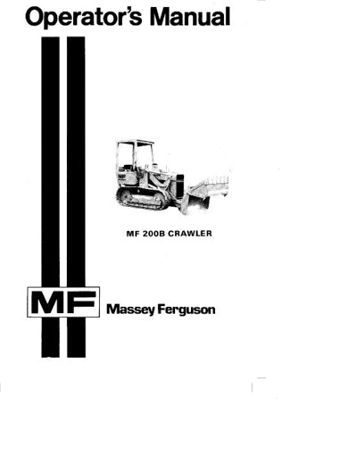 Massey Ferguson 200B, 200C, D200C Crawler Manual