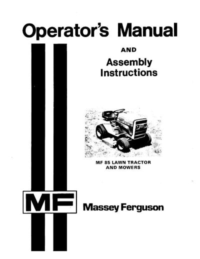 Massey Ferguson 85 Lawn Mower Manual