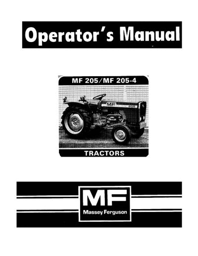 Massey Ferguson 205 and 205-4 Tractors Manual | Farm Manuals Fast