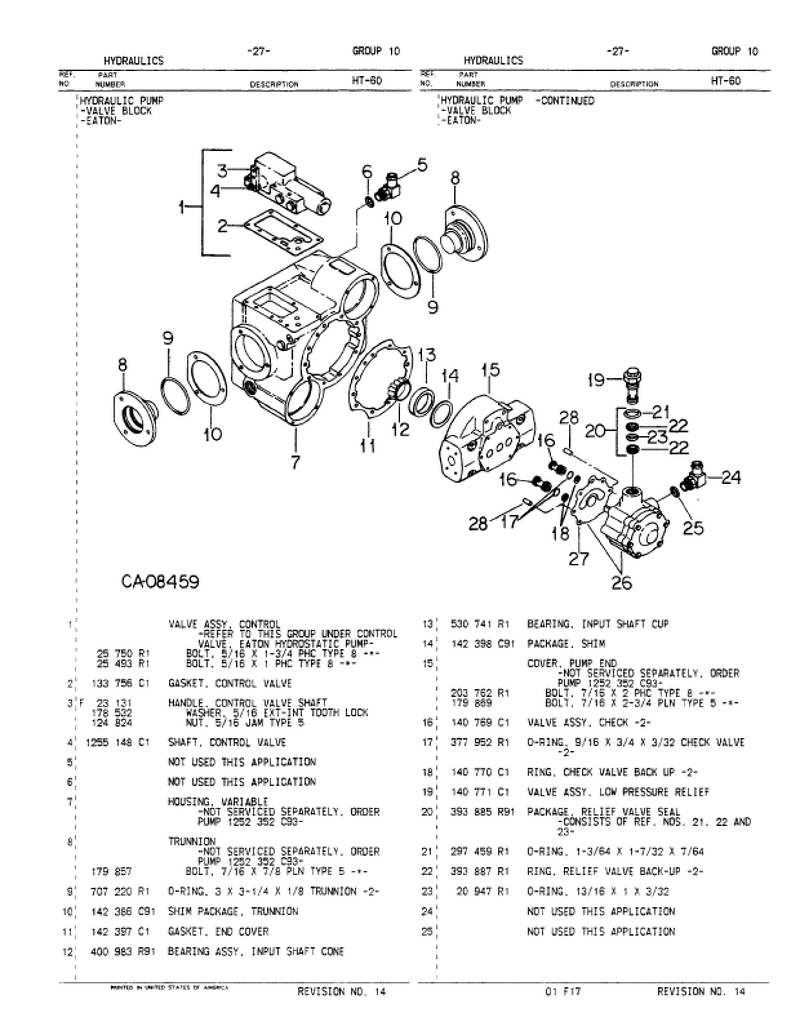 International 1420 Combine - Parts Catalog