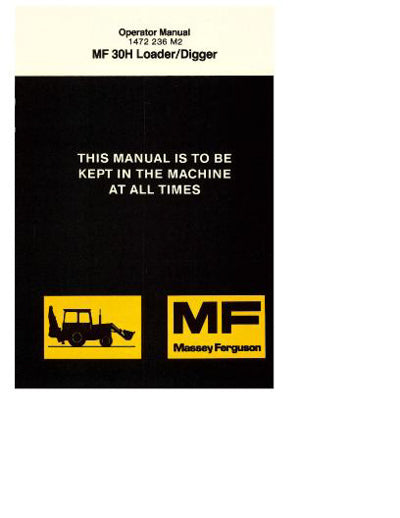 Massey Ferguson 30H Tractor Loader Manual