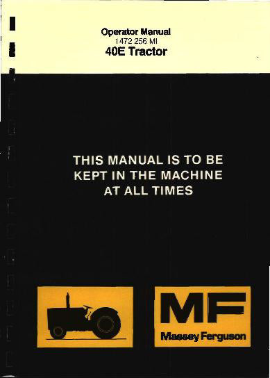 Massey Ferguson 40E Industrial Tractor Manual